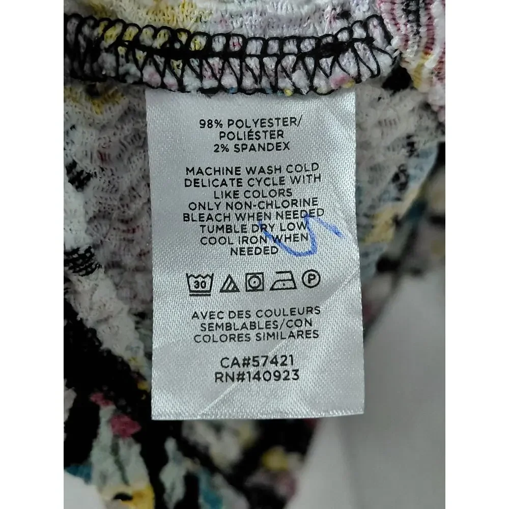 Loft Polyester Blend Multicolor Floral Stretch Blouse Women Size L